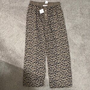 Leopard Print Wide-Leg Pants
